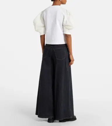 Sacai Puff-sleeve cotton-blend T-shirt | Thumbnail 3