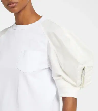 Sacai Puff-sleeve cotton-blend T-shirt | Thumbnail 5
