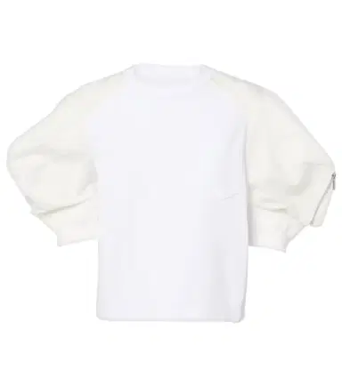 Sacai Puff-sleeve cotton-blend T-shirt | Thumbnail 1