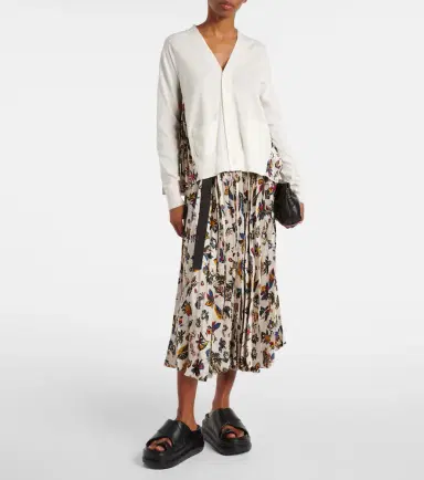 Sacai Printed pleated midi skirt | Thumbnail 2