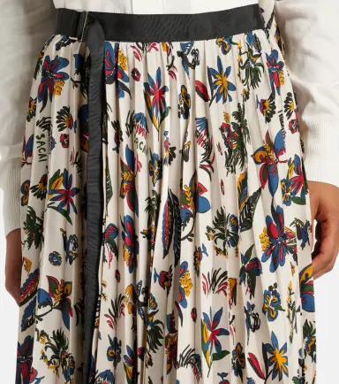 Sacai Printed pleated midi skirt | Thumbnail 4