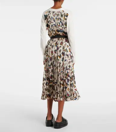 Sacai Printed pleated midi skirt | Thumbnail 5