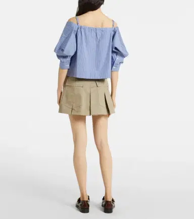 Sacai Striped cotton poplin top | Thumbnail 2
