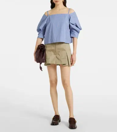 Sacai Striped cotton poplin top | Thumbnail 4