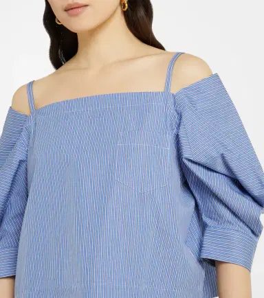 Sacai Striped cotton poplin top | Thumbnail 5