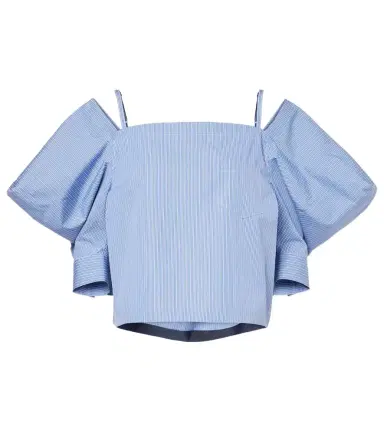 Sacai Striped cotton poplin top | Thumbnail 1