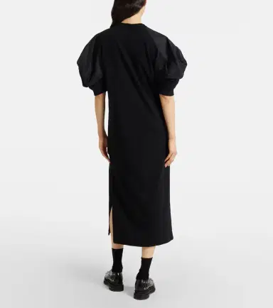 Sacai Puff-sleeve cotton-blend jersey midi dress | Thumbnail 5