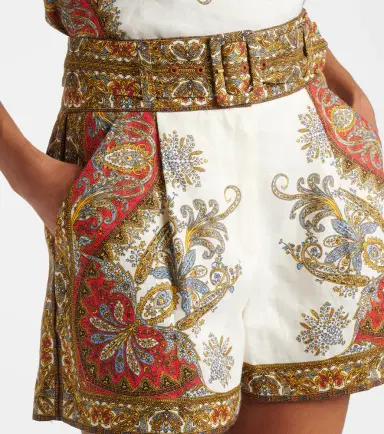 Veronica Beard Hobbes floral linen shorts | Thumbnail 3