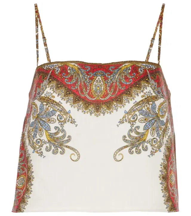 Veronica Beard Rhea printed linen shirt