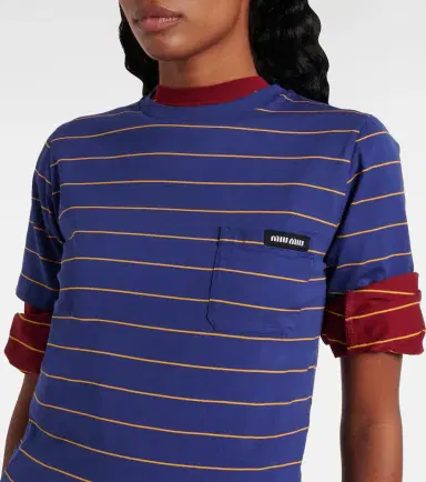 Miu Miu Striped cotton jersey T-shirt | Thumbnail 2