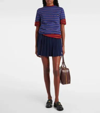 Miu Miu Striped cotton jersey T-shirt | Thumbnail 4