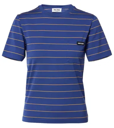 Miu Miu Striped cotton jersey T-shirt | Thumbnail 1