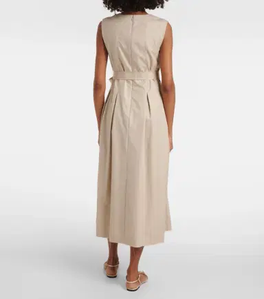 'S Max Mara 'S Max Mara Amina pleated cotton midi dress | Thumbnail 4