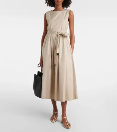 'S Max Mara 'S Max Mara Amina pleated cotton midi dress | Thumbnail 5