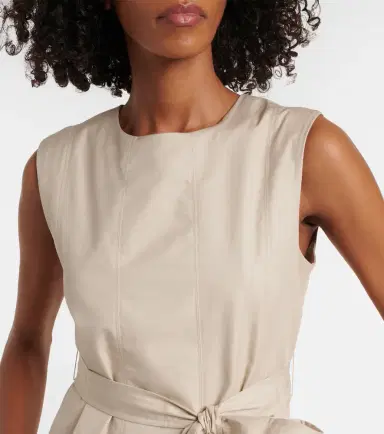 'S Max Mara 'S Max Mara Amina pleated cotton midi dress | Thumbnail 6