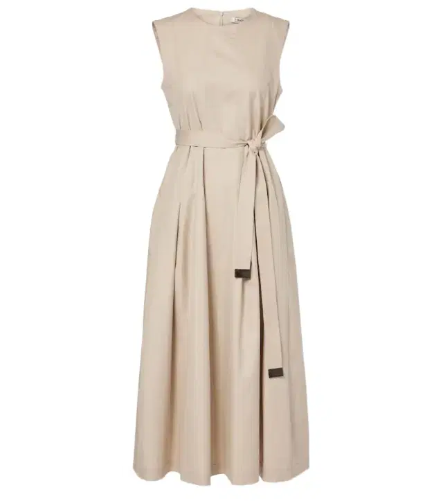 'S Max Mara Amina pleated cotton midi dress