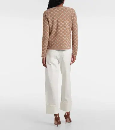 'S Max Mara Tivoli intarsia wool and cashmere cardigan | Thumbnail 2