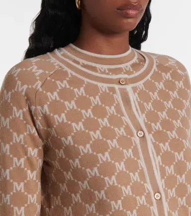 'S Max Mara Tivoli intarsia wool and cashmere cardigan | Thumbnail 3