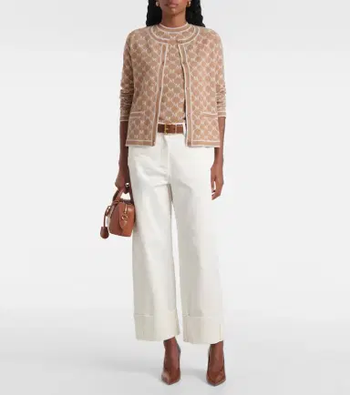 'S Max Mara Tivoli intarsia wool and cashmere cardigan | Thumbnail 4