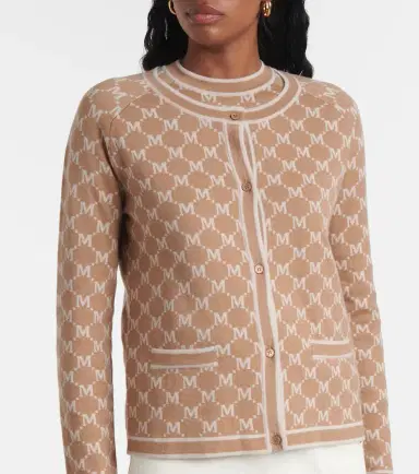 'S Max Mara Tivoli intarsia wool and cashmere cardigan | Thumbnail 5