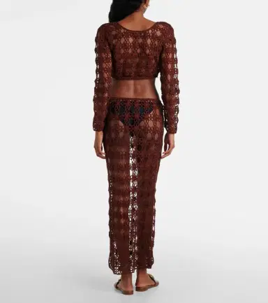 Anna Kosturova Bella crochet cotton crop top | Thumbnail 4