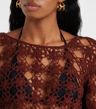 Anna Kosturova Bella crochet cotton crop top | Thumbnail 5