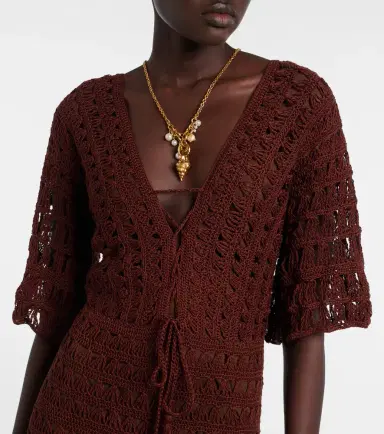 Anna Kosturova Marissa cotton crochet midi dress | Thumbnail 2