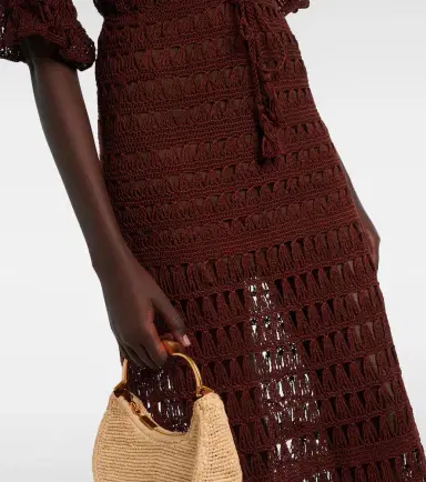 Anna Kosturova Marissa cotton crochet midi dress | Thumbnail 4