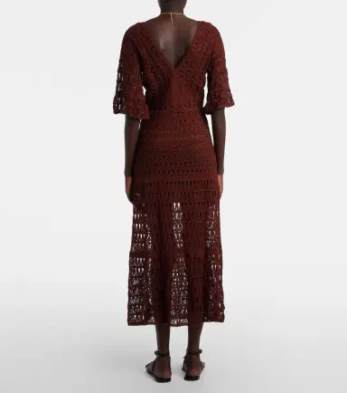 Anna Kosturova Marissa cotton crochet midi dress | Thumbnail 5