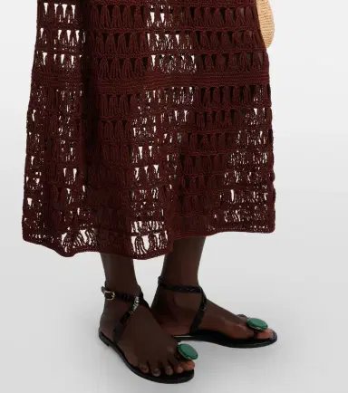 Anna Kosturova Marissa cotton crochet midi dress | Thumbnail 6