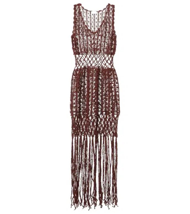 Anna Kosturova Fringed cotton minidress