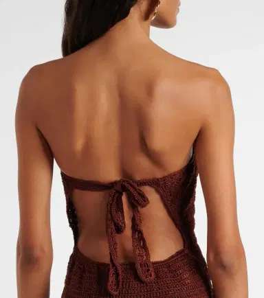 Anna Kosturova Floral crochet cotton bustier dress | Thumbnail 2