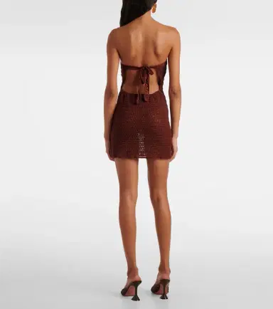 Anna Kosturova Floral crochet cotton bustier dress | Thumbnail 4