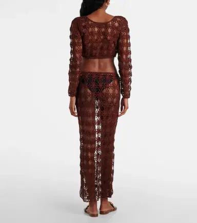Anna Kosturova Bella crochet cotton maxi skirt | Thumbnail 2