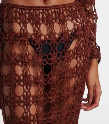 Anna Kosturova Bella crochet cotton maxi skirt | Thumbnail 3