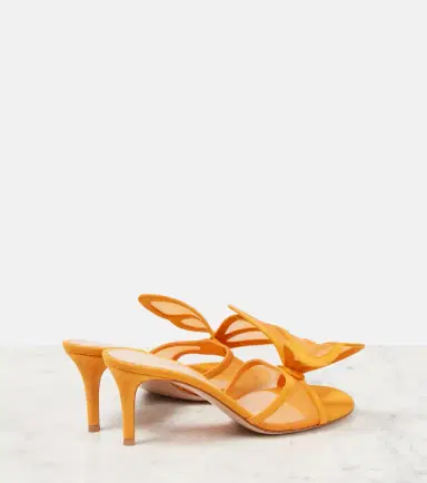 Gianvito Rossi Ilia suede-trimmed mesh mules | Thumbnail 4 Gianvito Rossi Ilia suede-trimmed mesh mules | Thumbnail 4