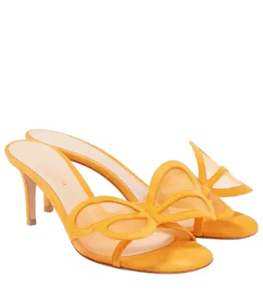 Gianvito Rossi Ilia suede-trimmed mesh mules | Thumbnail 1 Gianvito Rossi Ilia suede-trimmed mesh mules | Thumbnail 1