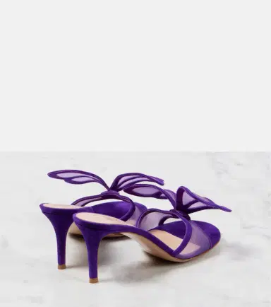 Gianvito Rossi Butterfly 70 mesh and suede mules | Thumbnail 2