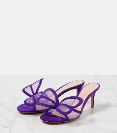 Gianvito Rossi Butterfly 70 mesh and suede mules | Thumbnail 3