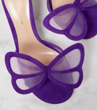 Gianvito Rossi Butterfly 70 mesh and suede mules | Thumbnail 4