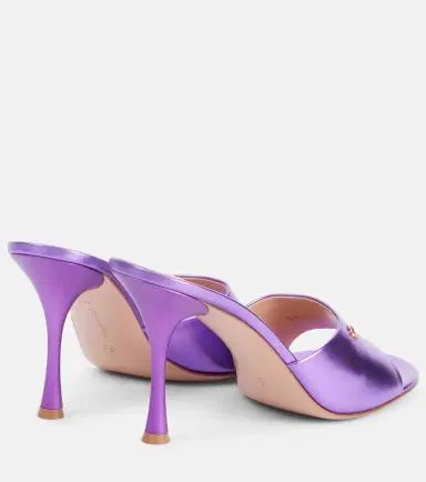 Gianvito Rossi Logo metallic leather mules | Thumbnail 3 Gianvito Rossi Logo metallic leather mules | Thumbnail 3