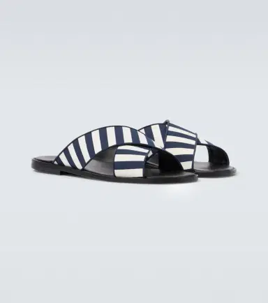 Manolo Blahnik Otawi striped canvas slides | Thumbnail 2 Manolo Blahnik Otawi striped canvas slides | Thumbnail 2