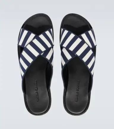 Manolo Blahnik Otawi striped canvas slides | Thumbnail 5 Manolo Blahnik Otawi striped canvas slides | Thumbnail 5