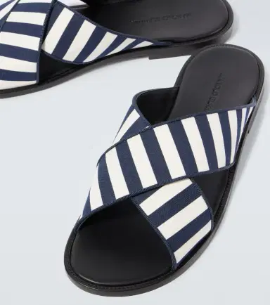 Manolo Blahnik Otawi striped canvas slides | Thumbnail 6 Manolo Blahnik Otawi striped canvas slides | Thumbnail 6