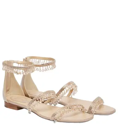 René Caovilla Chandelier embellished satin sandals | Thumbnail 1 René Caovilla Chandelier embellished satin sandals | Thumbnail 1