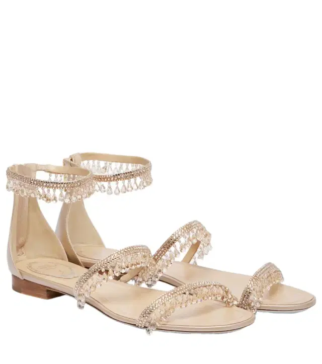 Chandelier embellished satin sandals