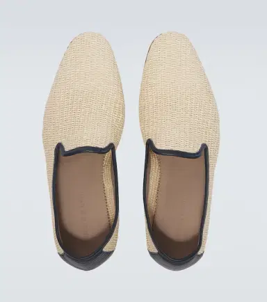 Manolo Blahnik Mario leather-trimmed raffia-effect loafers | Thumbnail 6 Manolo Blahnik Mario leather-trimmed raffia-effect loafers | Thumbnail 6