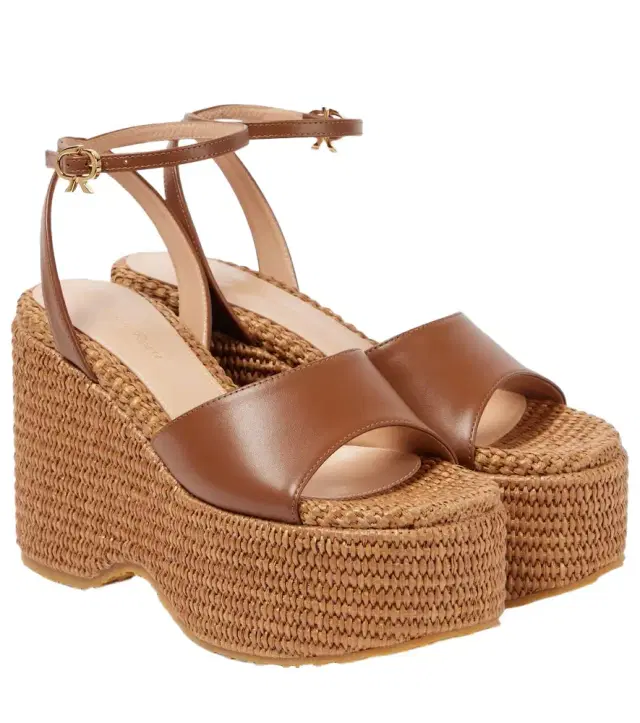 Gianvito Rossi Leather platform espadrilles