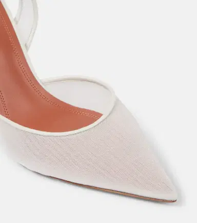Amina Muaddi Holli mesh slingback pumps | Thumbnail 4