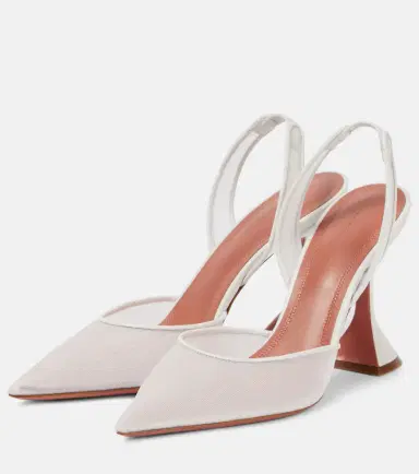 Amina Muaddi Holli mesh slingback pumps | Thumbnail 5